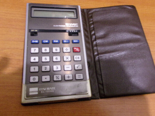 Calculatrice SHARP EL-1110S vintage + etui cuir