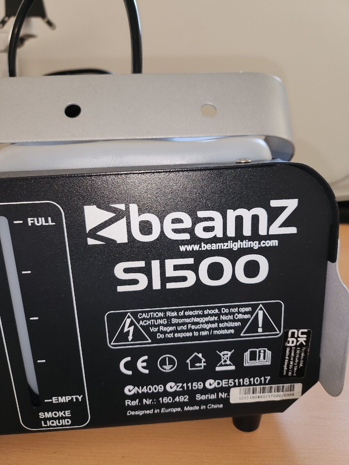 BEAMZ S1500 Machine à fumée effet brouillard et lumières minuterie DMX