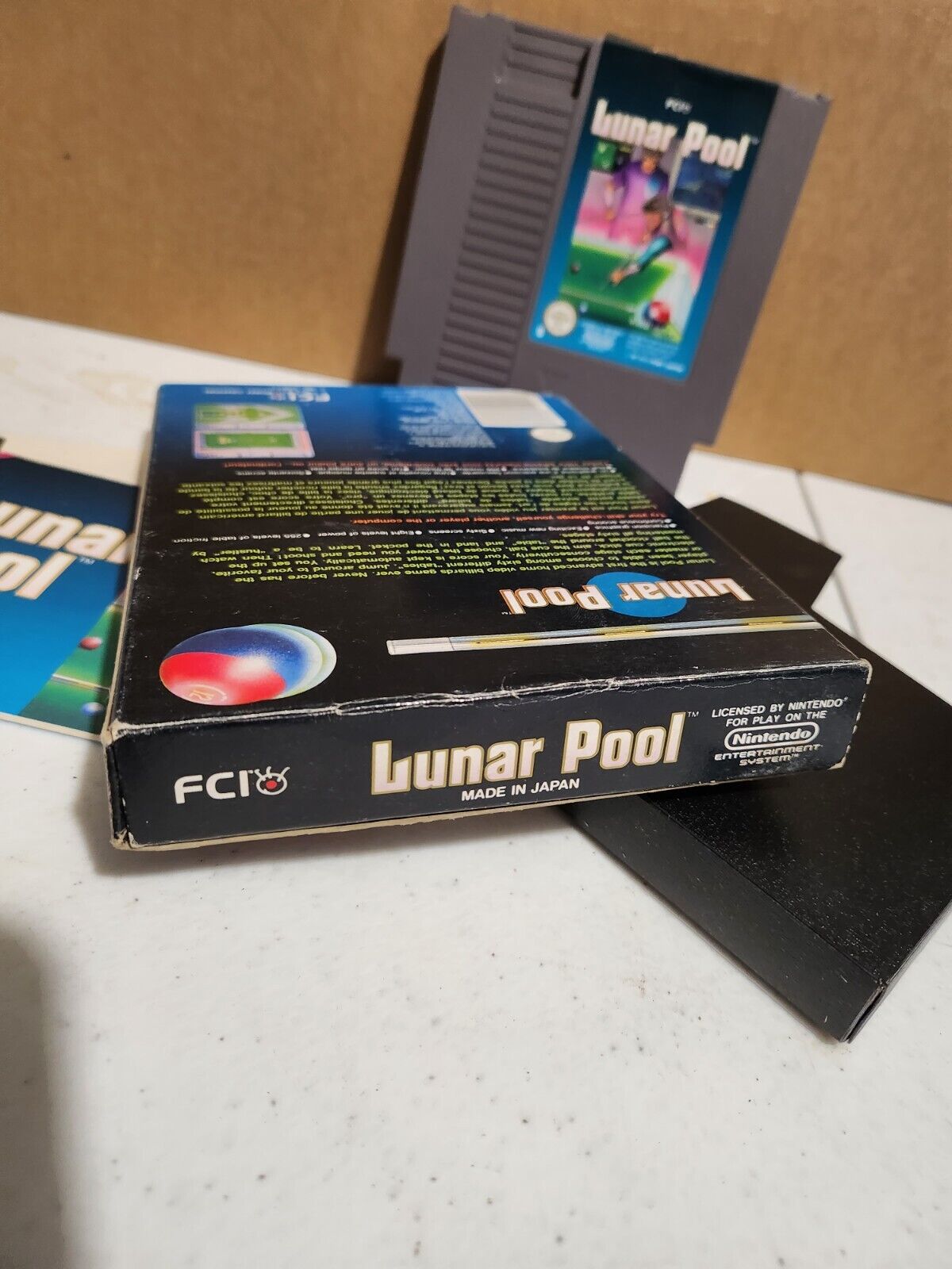 - NINTENDO NES - Jeu Lunar Pool PAL Fr complet