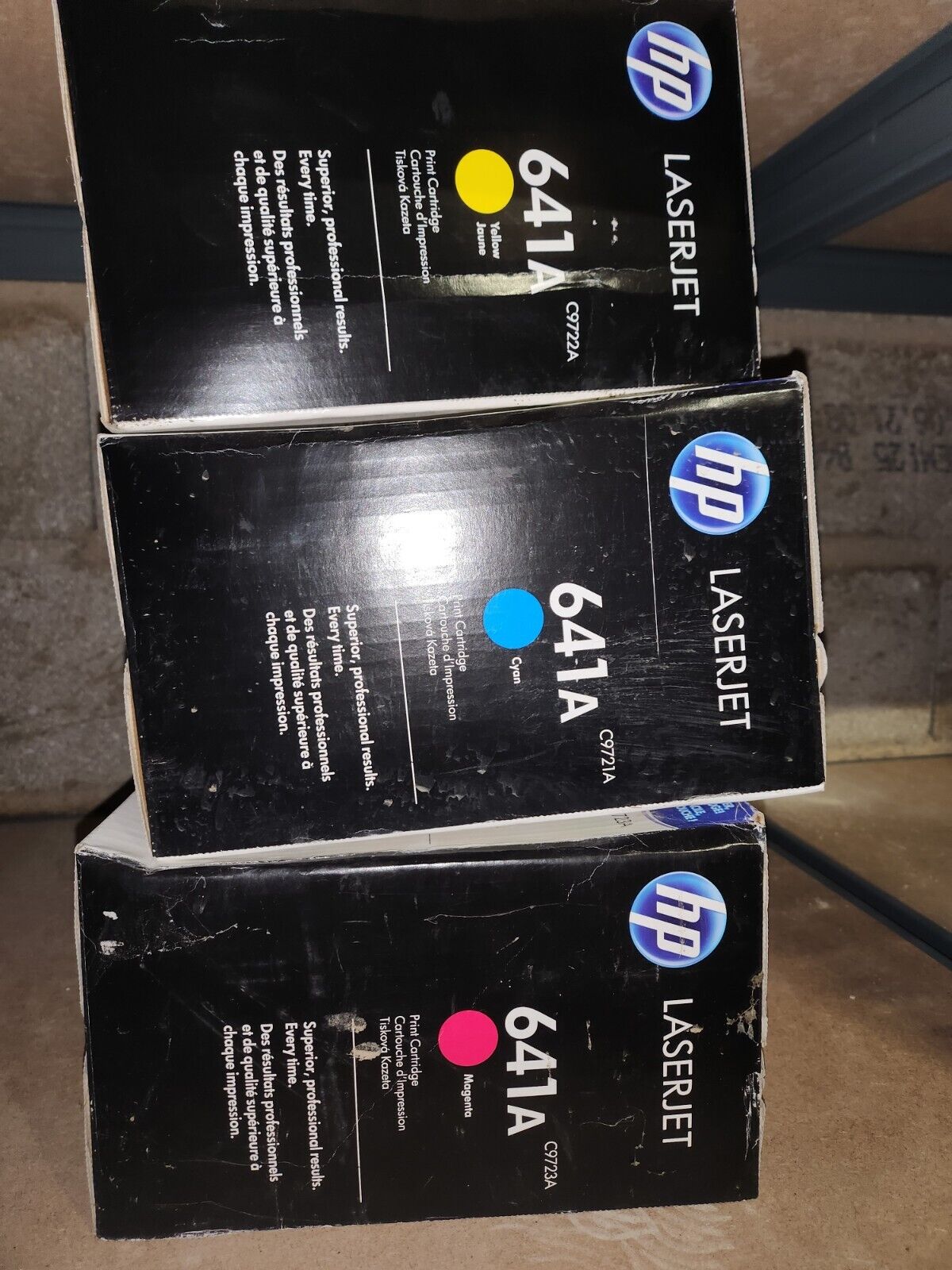 Lot de 3 Toners HP 641A CYAN MAGENTA JAUNE  original HP4600 4650 4610 NEUF