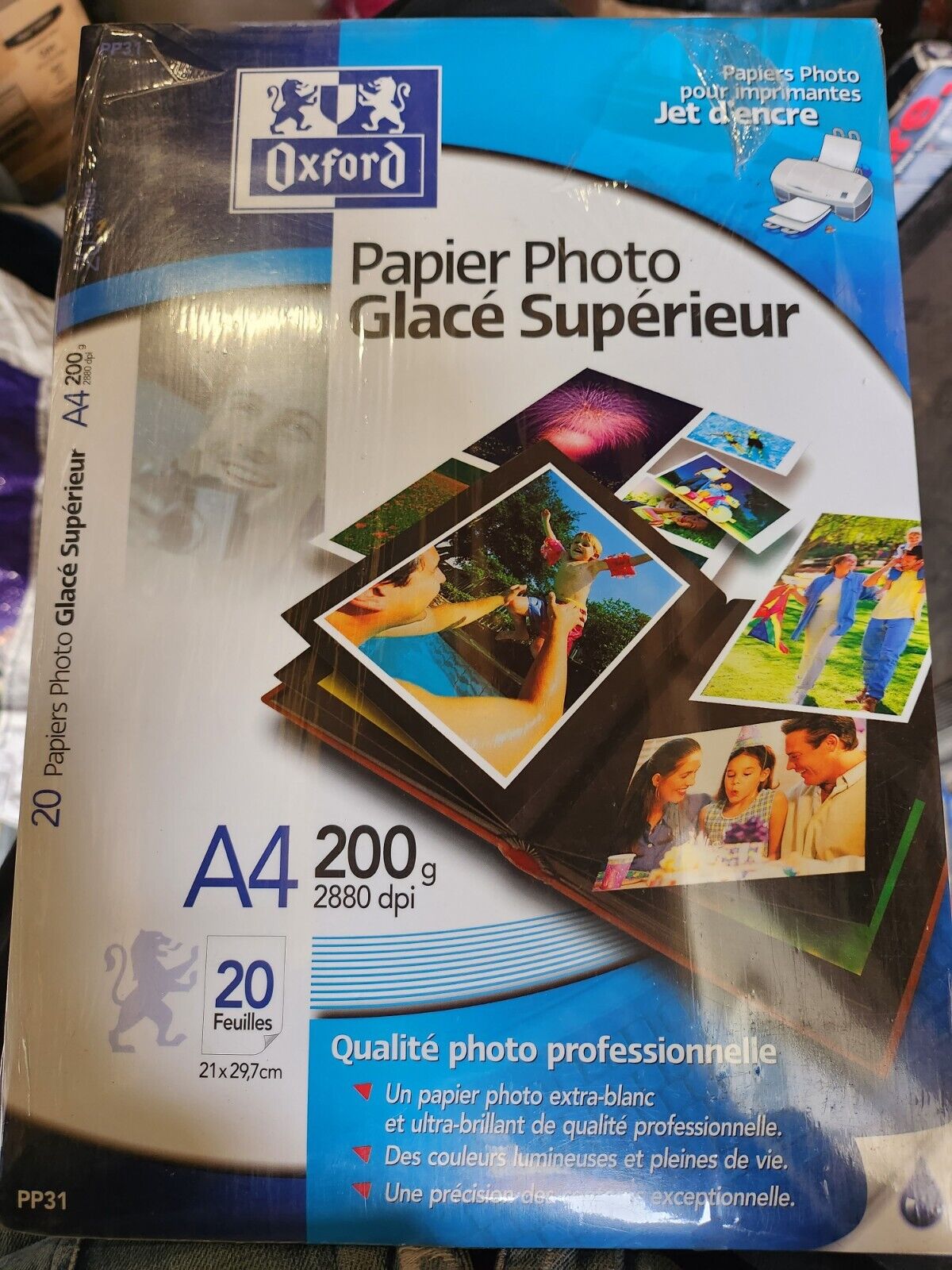 OXFORD Papier photo glacé superieur A4 200g 2880 dpi 21x297cm 20 feuilles neuf