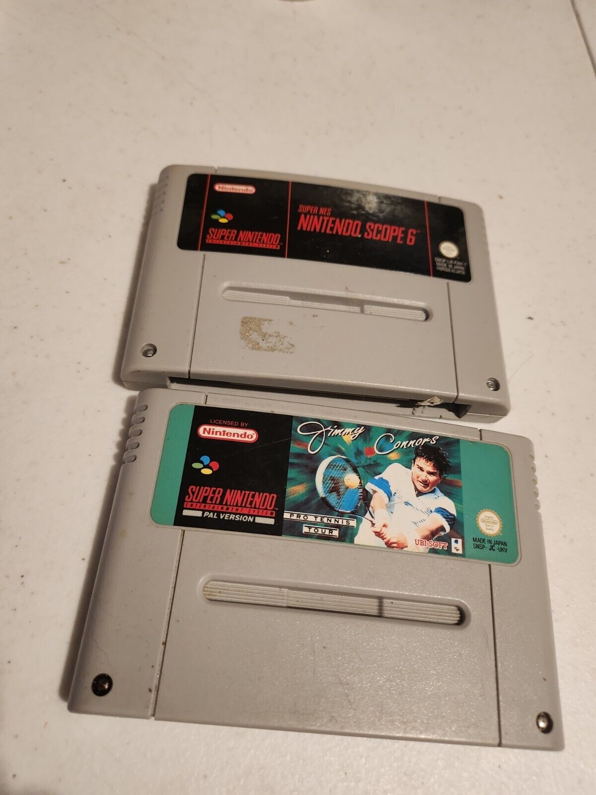 Lot De 2 Jeux Jimmy Connors + Nintendo Scope 6 Super Nintendo SNES 