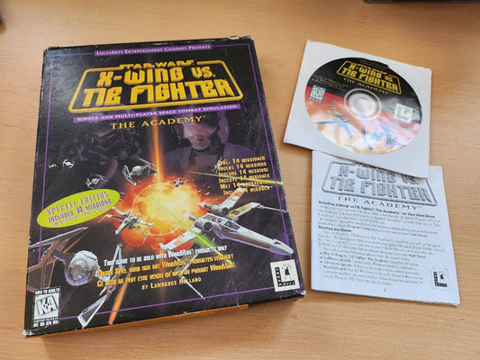 Star Wars X Wing vs Tie Fighter The Academy PC Big Box LucasArts Rare