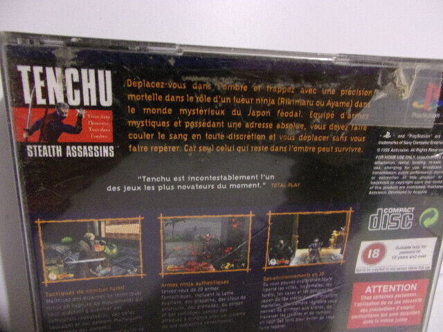 TENCHU STEALTH ASSASSINS SONY PS1 PLAYSTATION 1 pal fr