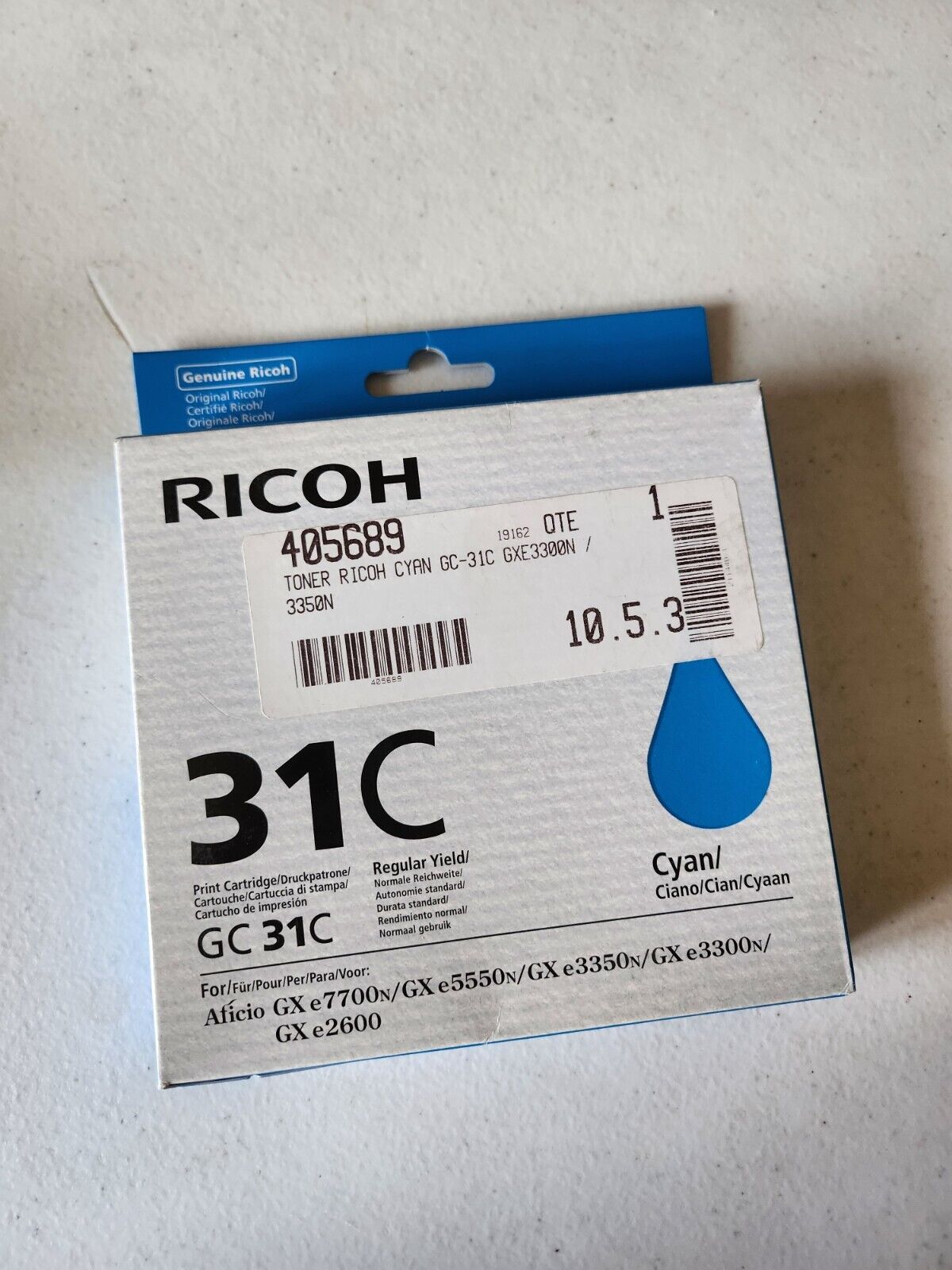 40-5689 Ricoh Aficio GX e3300N Cartouche d'Encre Cyan