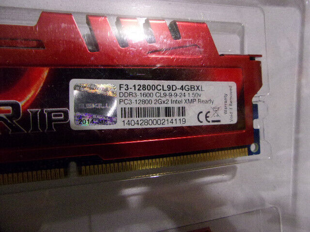 Barrettes DDR3 G.Skill Ripjaws X F3-12800CL9D-8GBXL (2 x 4Gb)