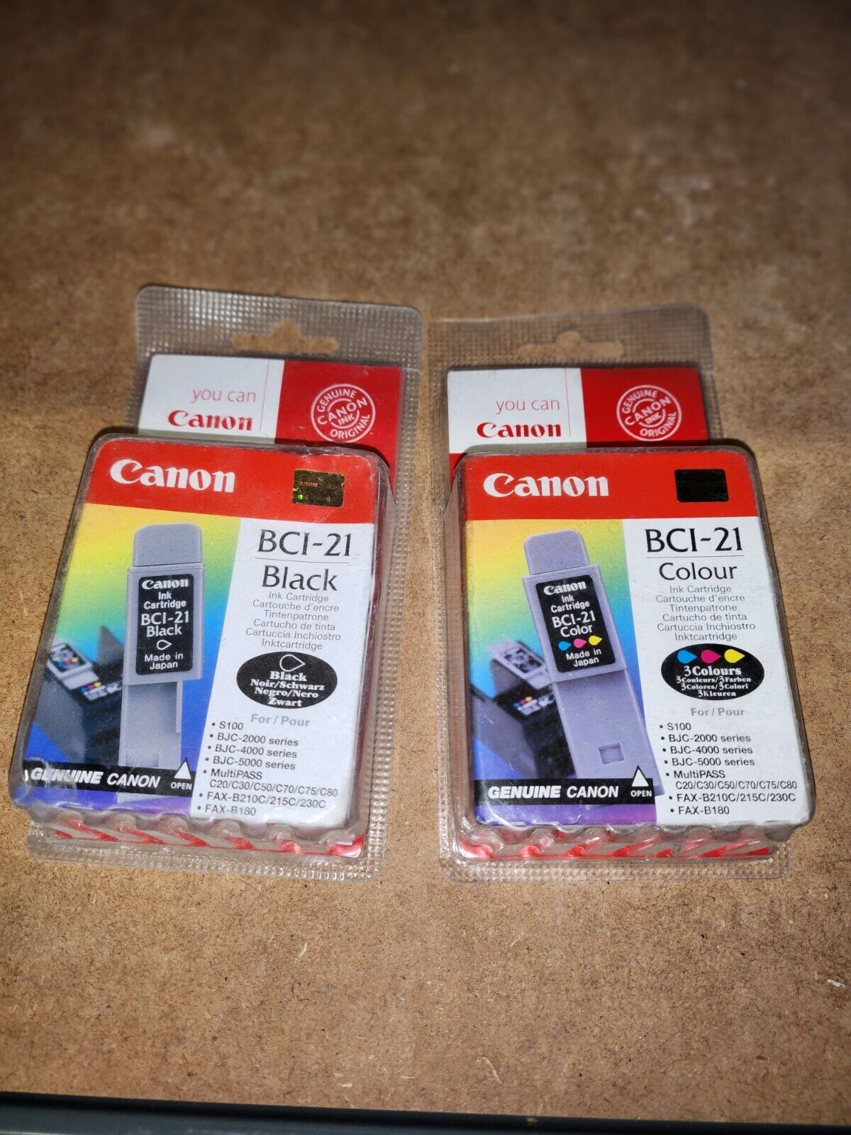 LOT DE 20 CARTOUCHES D'ENCRE POUR CANON BCI-21 (10 COULEURS ET 10 NOIRES - NEUF