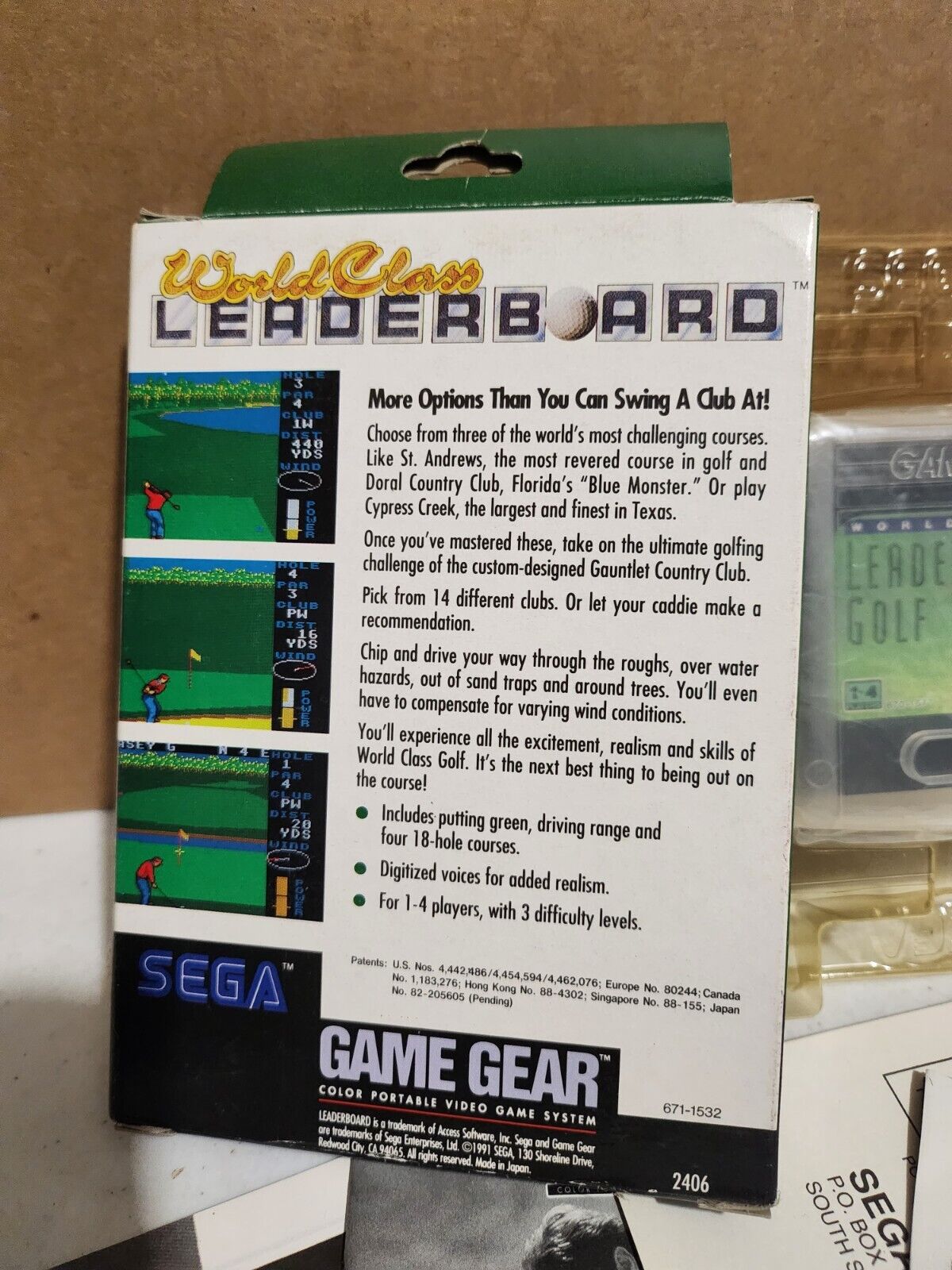 Jeu Sega Game Gear World Class LeaderBoard Golf