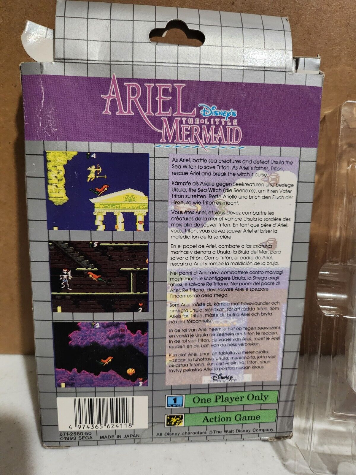 DISNEY ARIEL THE LITTLE MERMAID LA PETITE SIRENE SEGA GAMEGEAR GAME GEAR 