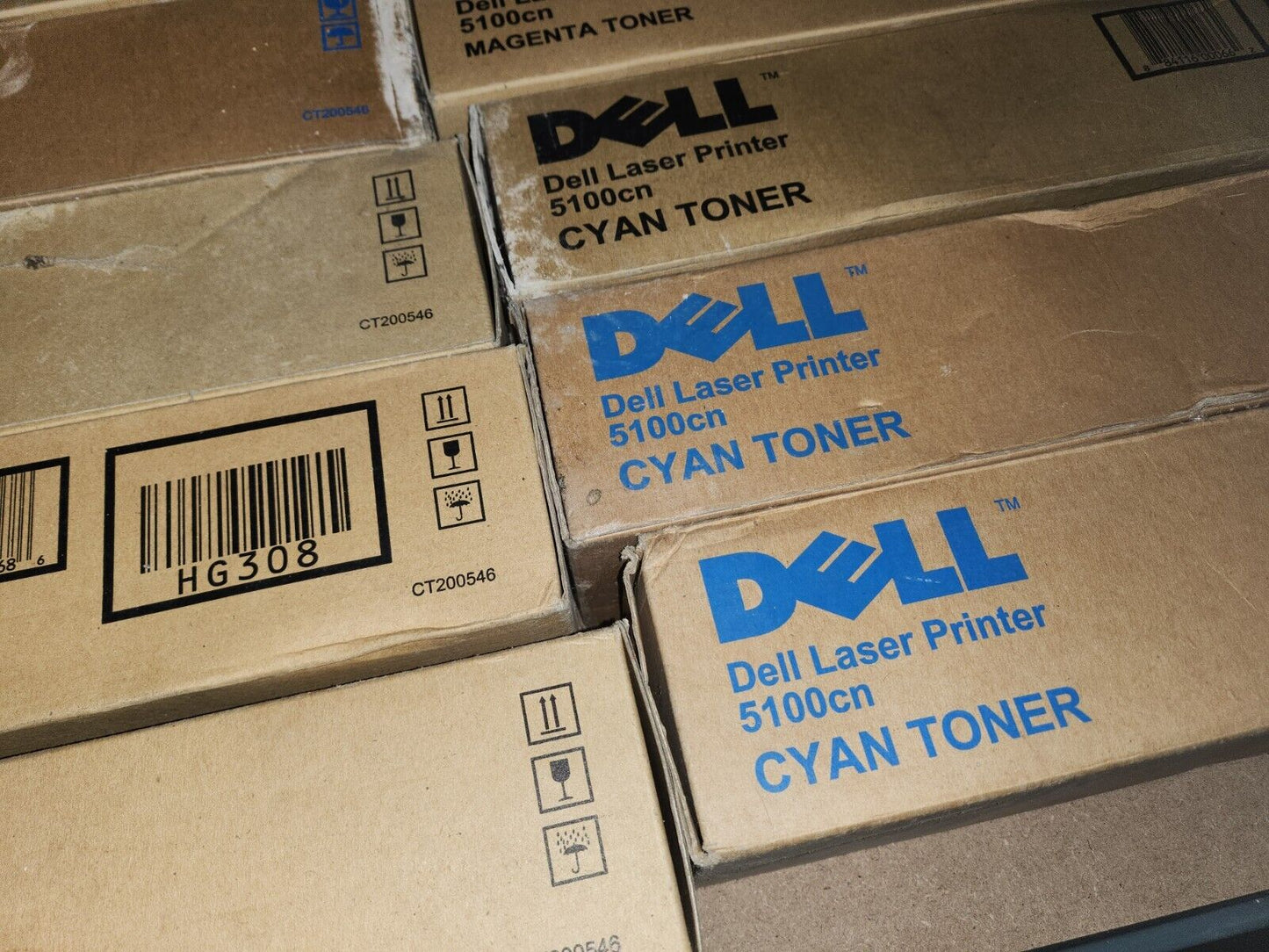 Lot de 12 toners dell 5100cn CYAN MAGENTA JAUNE NOIRE haute capacité NEUF