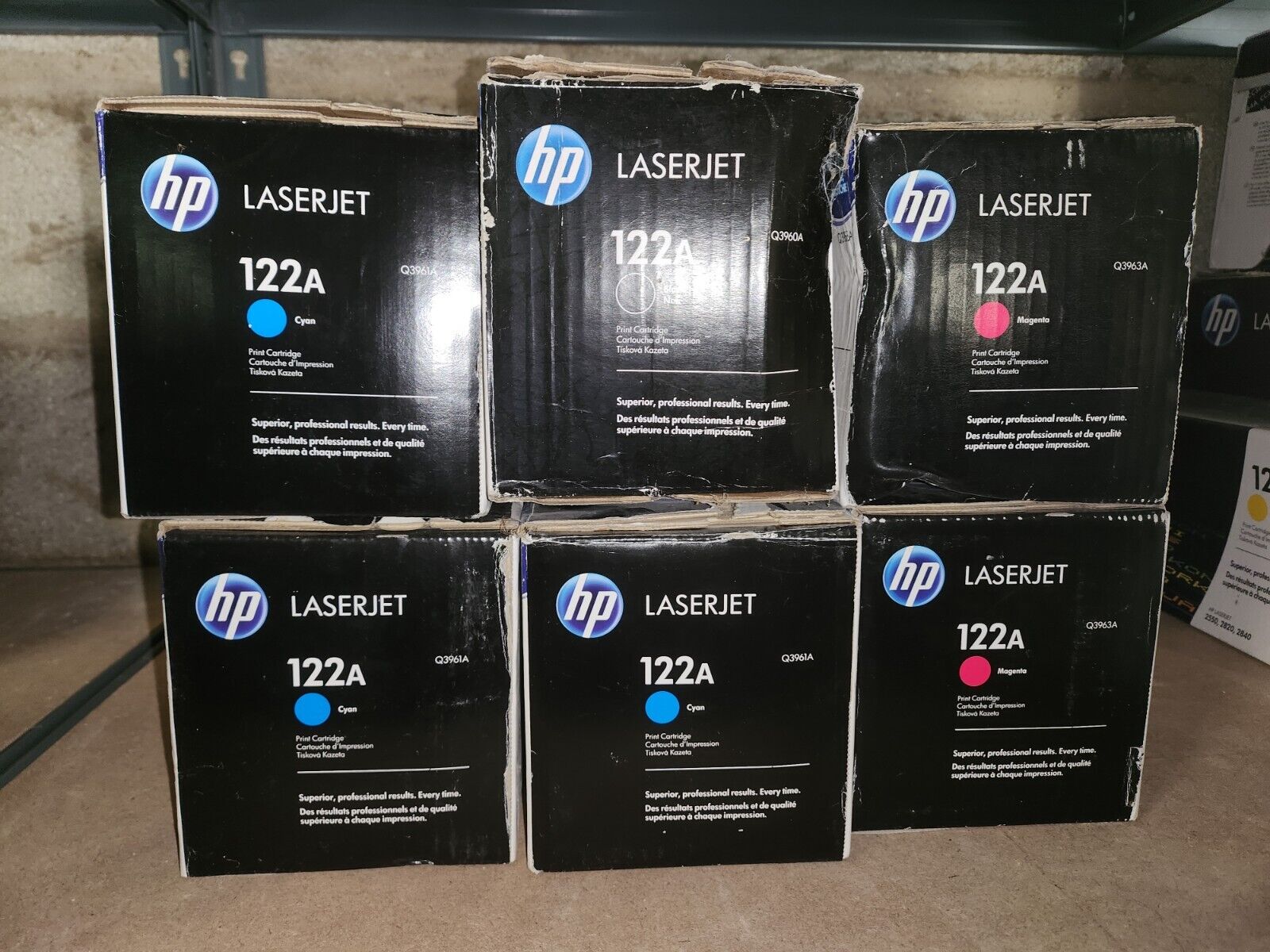 Lot de 6 Toner HP 122A noir magenta cyan neuf