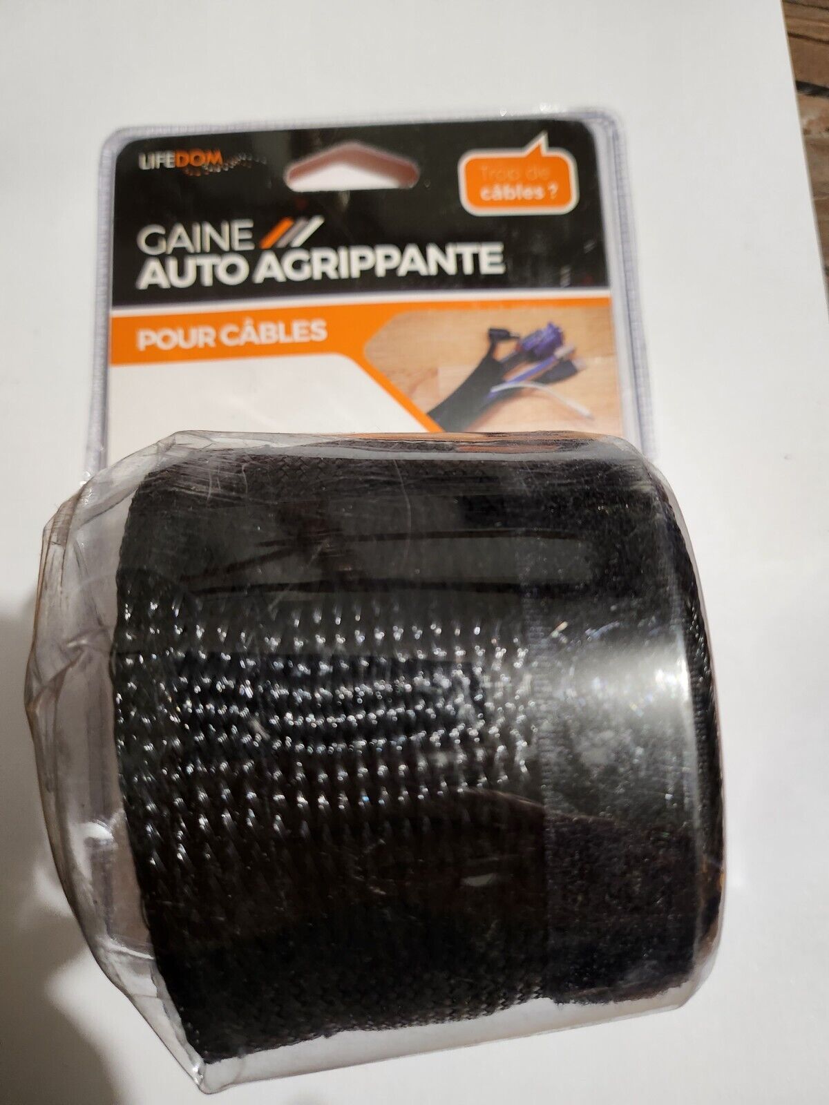 Gaine auto agrippante 2 M (largeur 10 cm)range cordons ou câbles