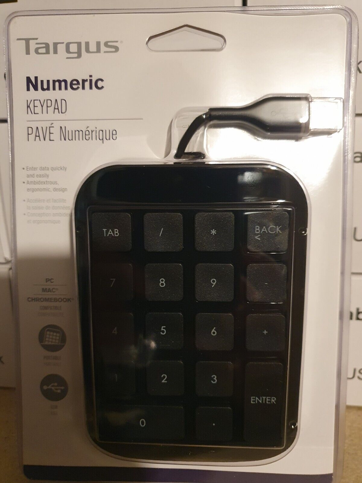 Pavé Numérique TARGUS Numeric Keypad Occasion Compatible PC Mac Chromebook