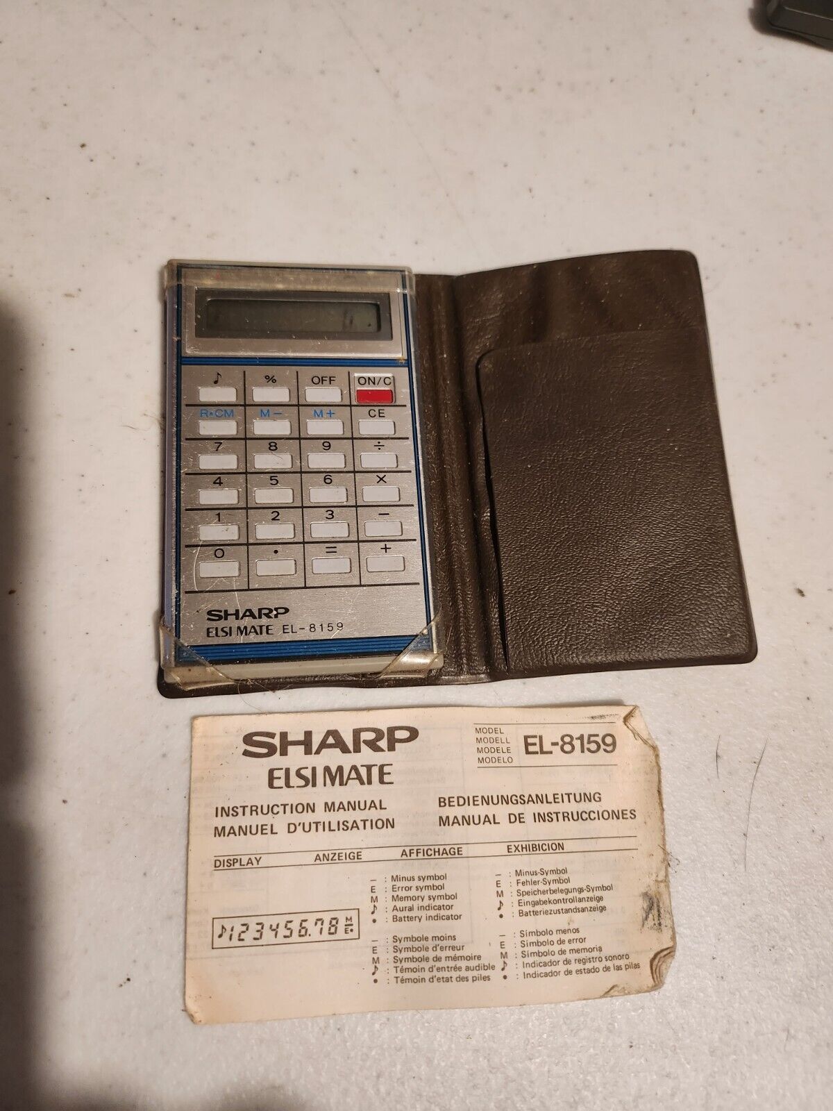 ANCIENNE MINI CALCULATRICE MUSIC SHARP ELSI MATE EL-8159 FONCTIONNEL