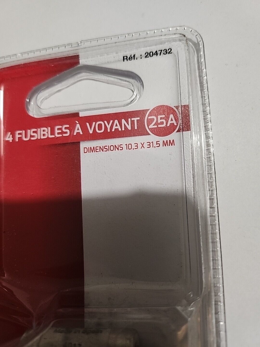 4 Fusibles A Voyant 25A Dimension 10.3 X 31.5 MM 