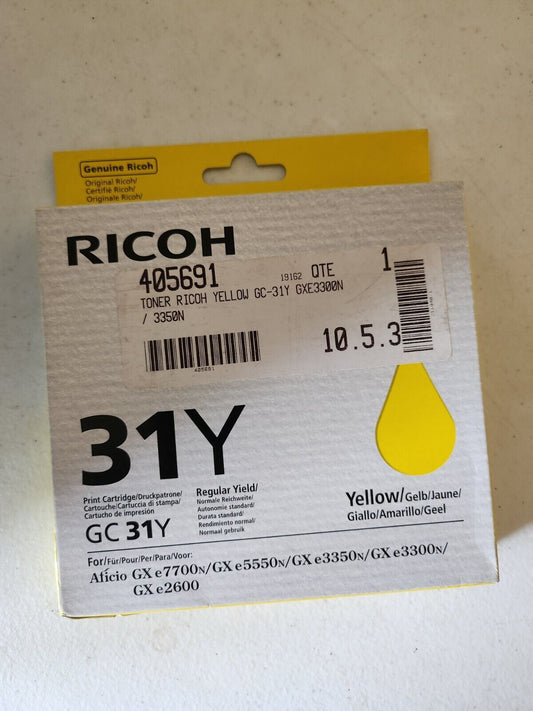 Encre Jaune d'origine Ricoh Aficio Gc31y 31Y Neuf