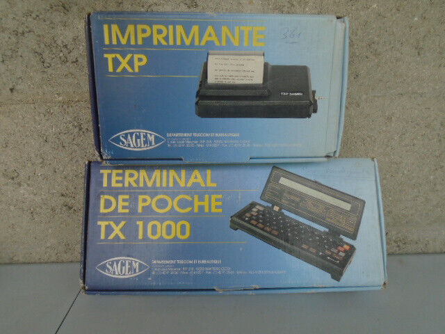 ANCIEN TERMINAL DE POCHE SAGEM TX 1000 + IMPRIMANTE TXP TRES RARE