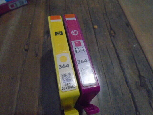 LOT DE 2 CARTOUCHES HP 364 MAGENTA JAUNE FIN MAI 2017