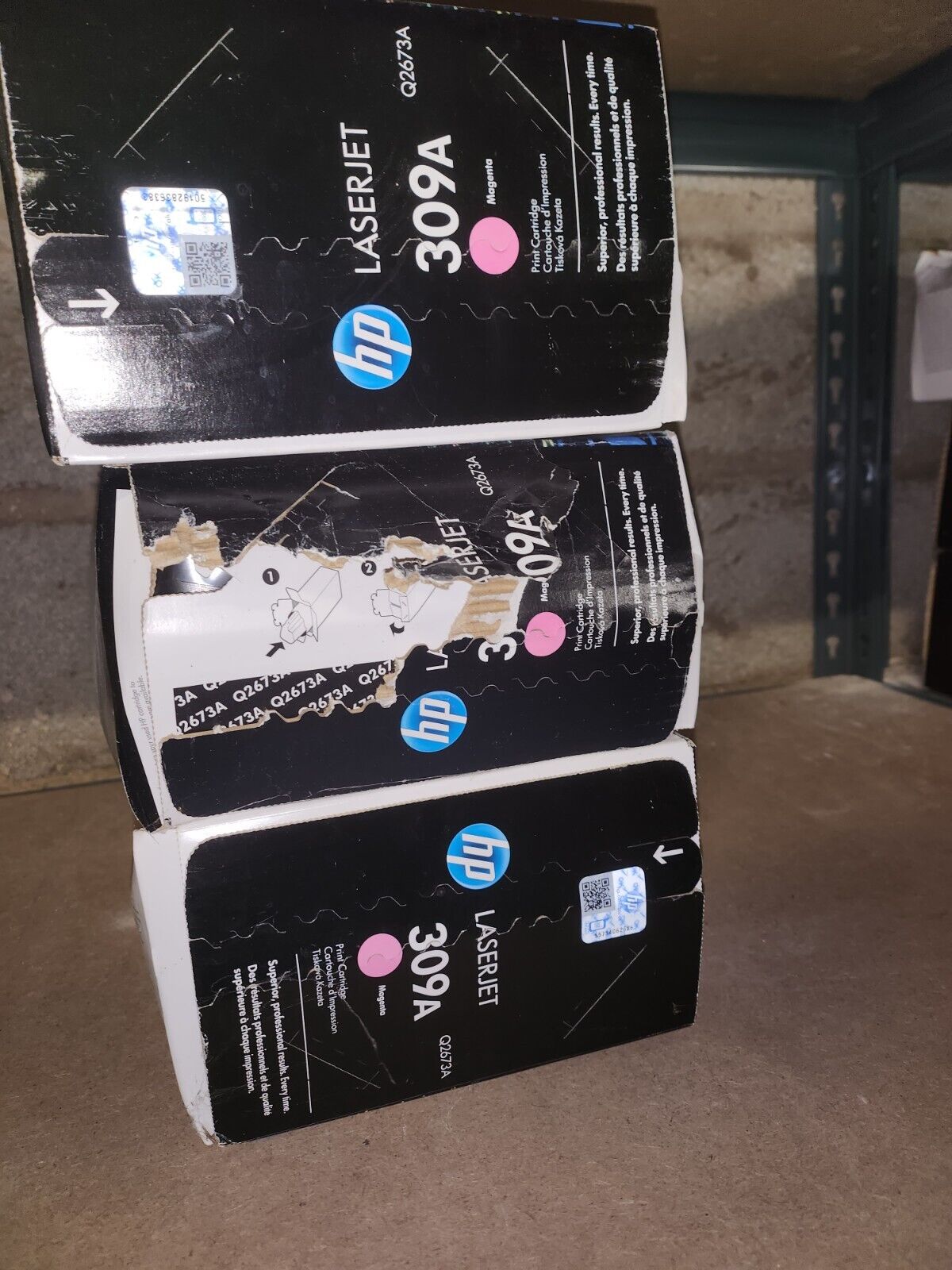 LOT DE 3 TONERS HP 309A MAGENTA original - pour Laserjet 3500,3550 toner