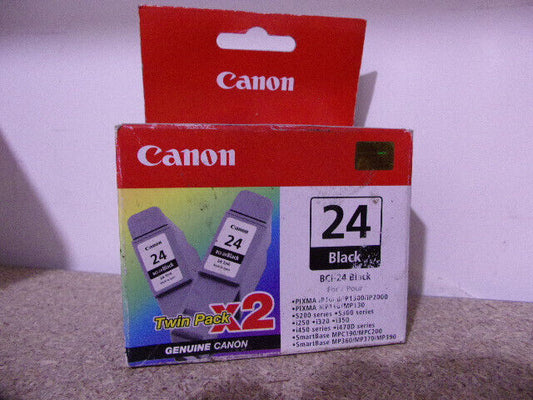 2X CARTOUCHE CANON NOIR 100% NEUVE BCi-24 / BCI24 24 noire