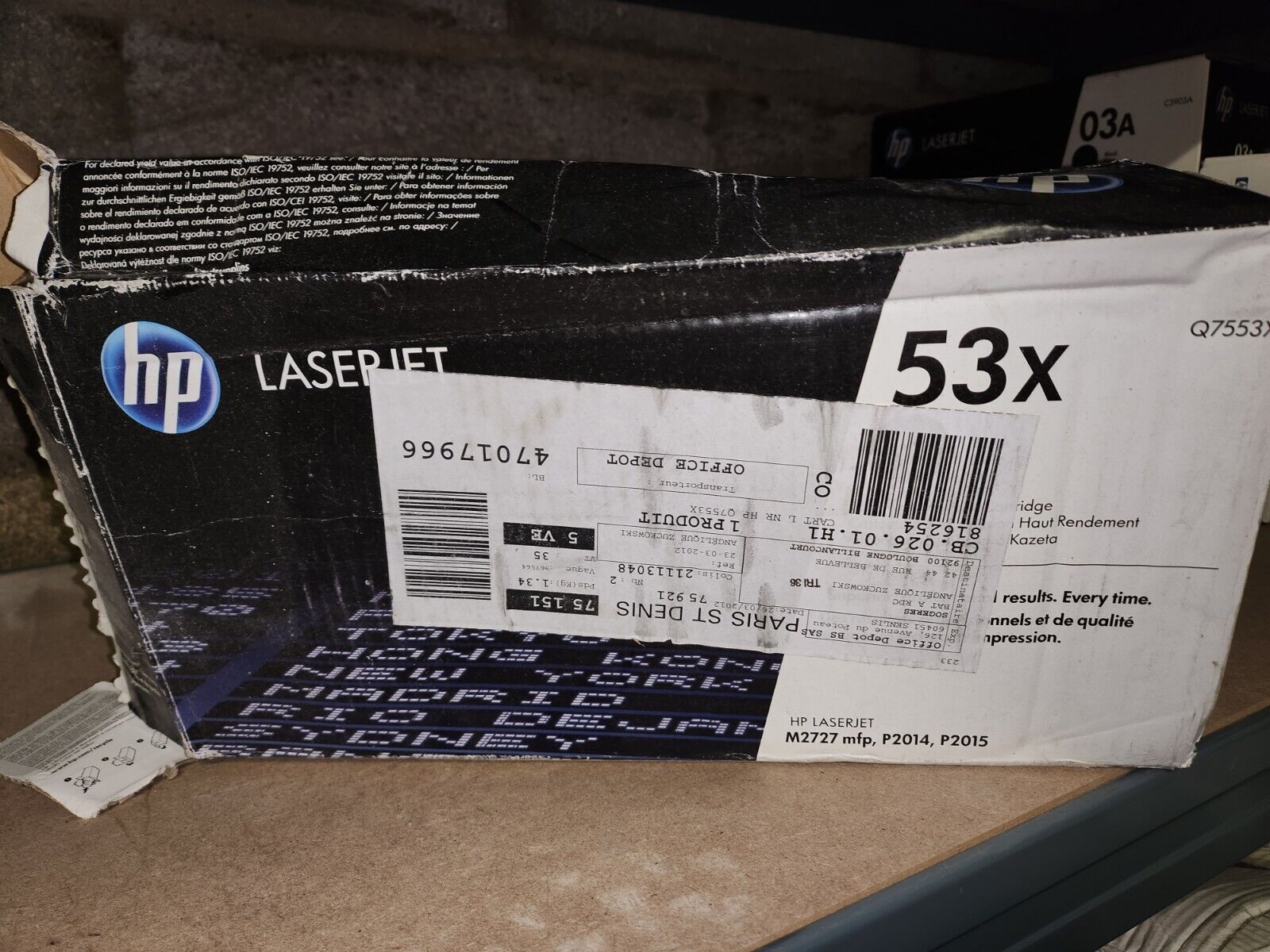 Toner HP LaserJet 53X (Q7553X) - Noir 