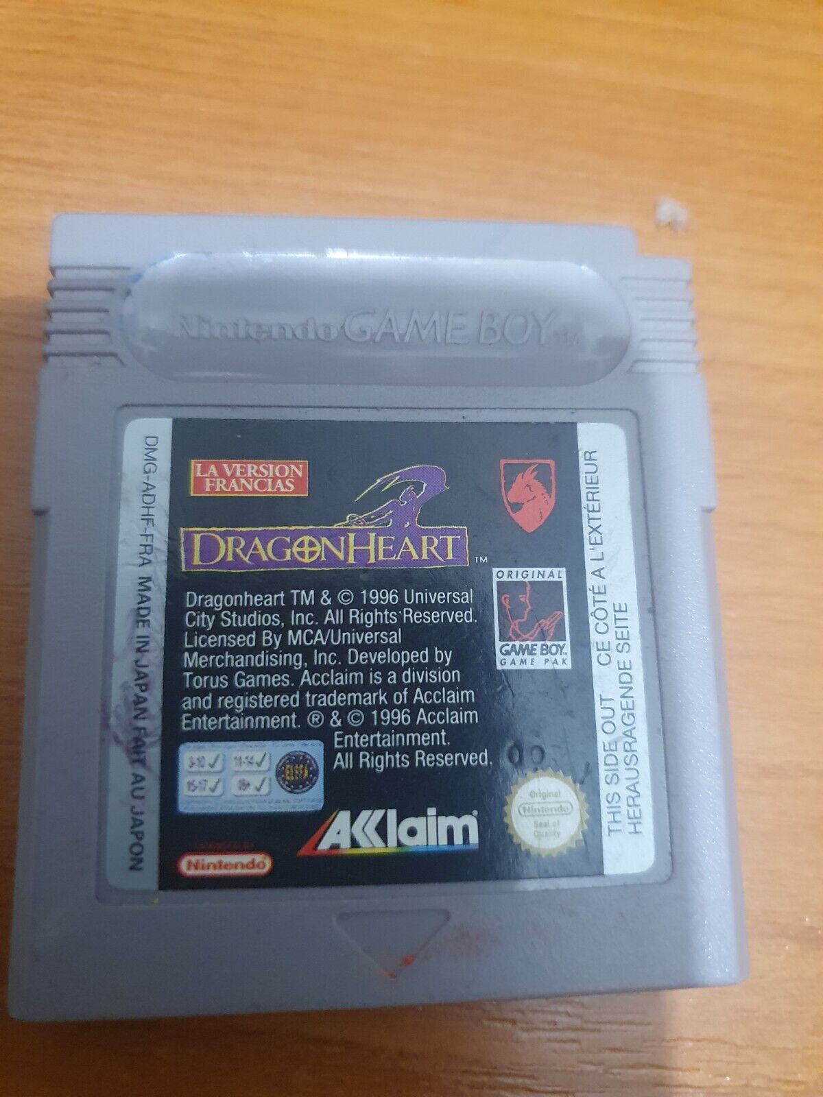 Nintendo Game Boy Dragon Heart FRA Bon état