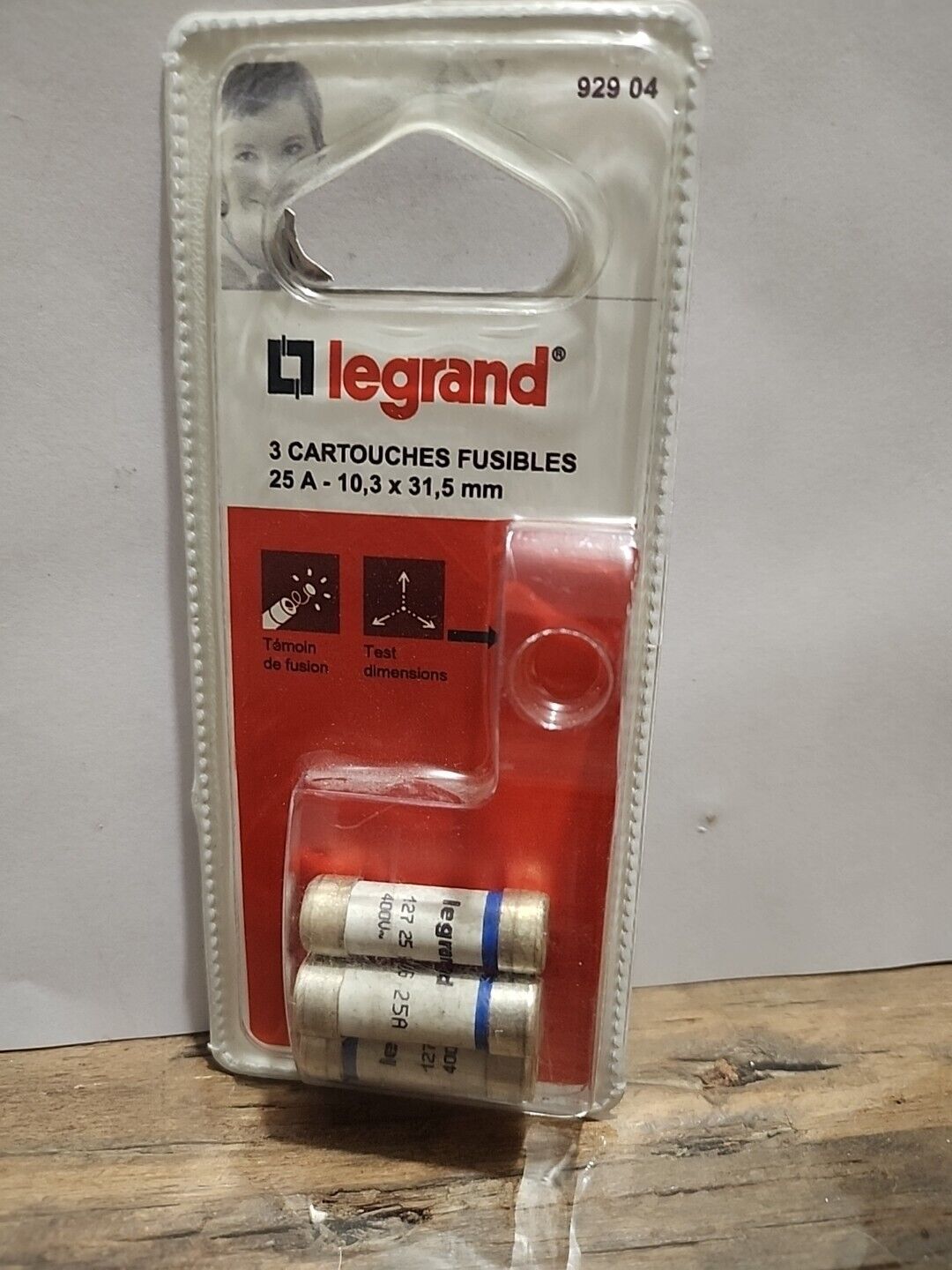 LEGRAND - Fusible Cartouche à témoin 25 Ampères 10.3x31.5mm - BOITE DE 3 - 25A