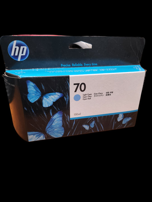 CARTOUCHE ORIGINAL HP 70 LIGHT CYAN C9390A  130 ML NEUF NEW NOV 2024