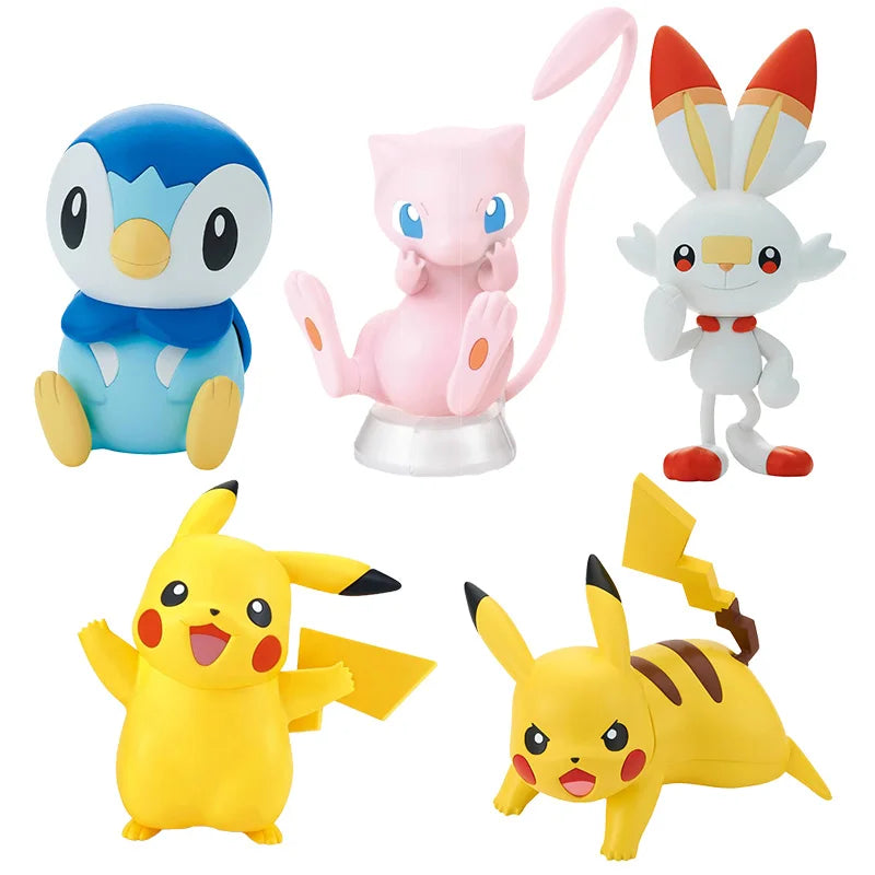 Bandai Original Pokemon Figure Pikachu Garchomp Gyarados Rayquaza Kyurem Mew Action Model DIY Assemble Collection Dolls Toys