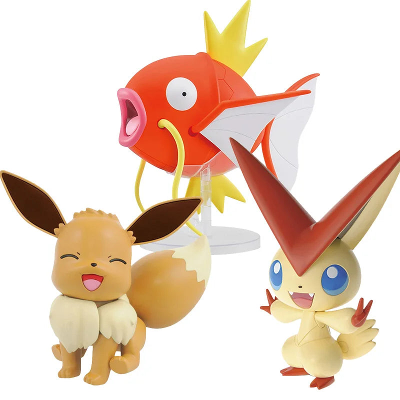 Bandai Original Pokemon Figure Pikachu Garchomp Gyarados Rayquaza Kyurem Mew Action Model DIY Assemble Collection Dolls Toys